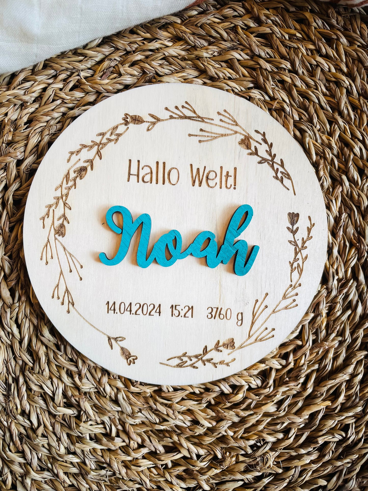 Personalisiert: Meilensteinkarte zur Geburt