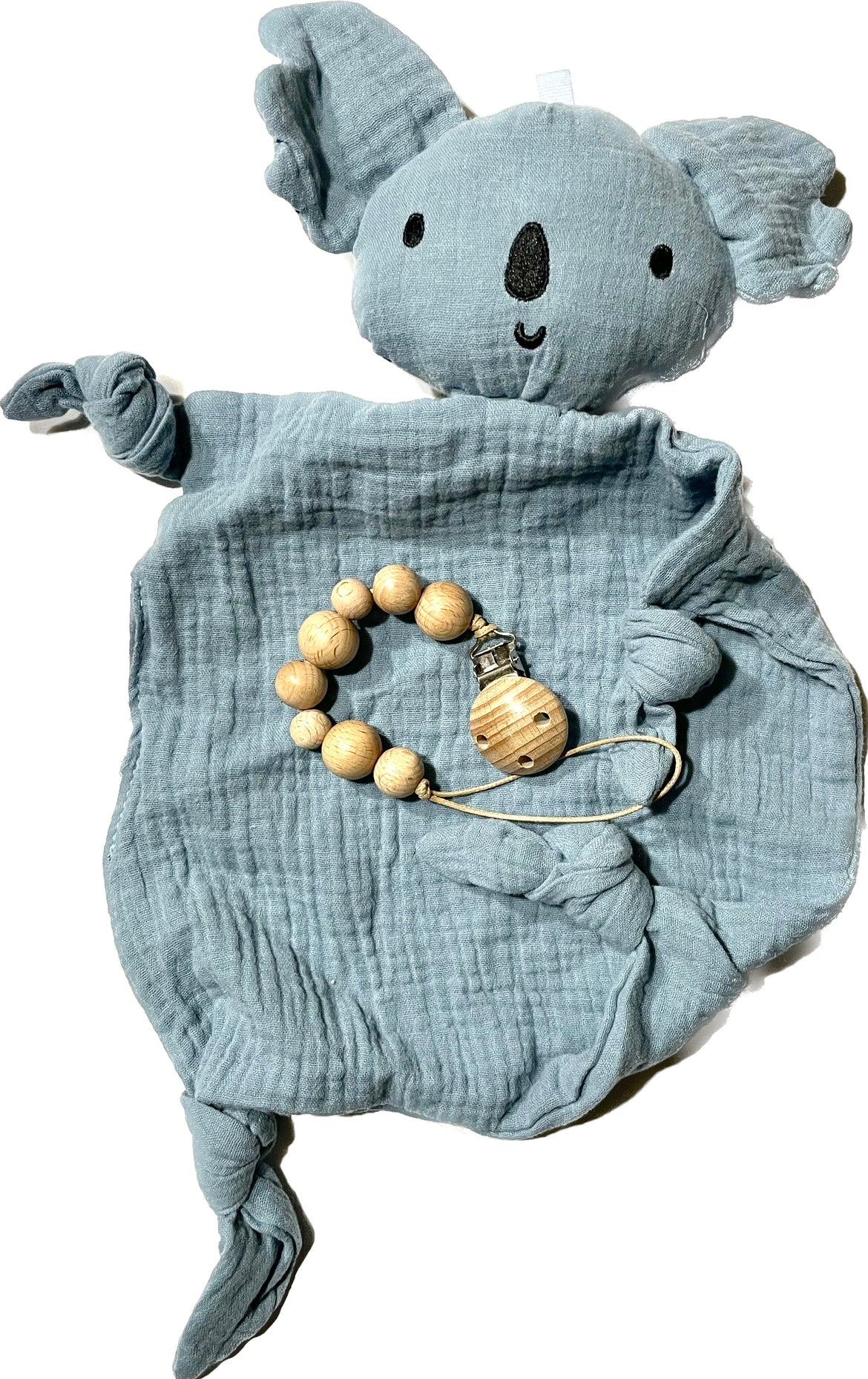 Set Baby Kuscheltuch & Schnullerkette